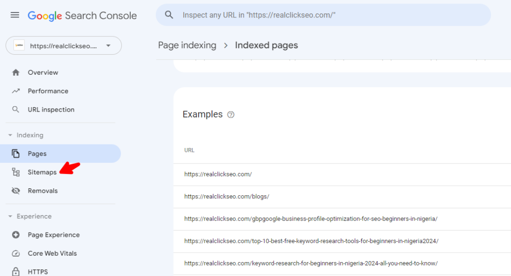 image-of-sitemaps-in-google-search-console